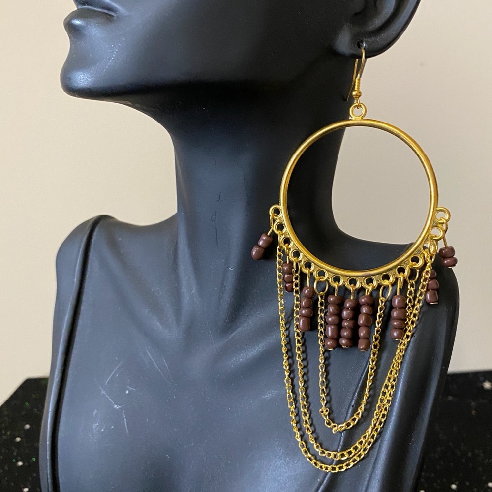 New Gold and Brown Earrings